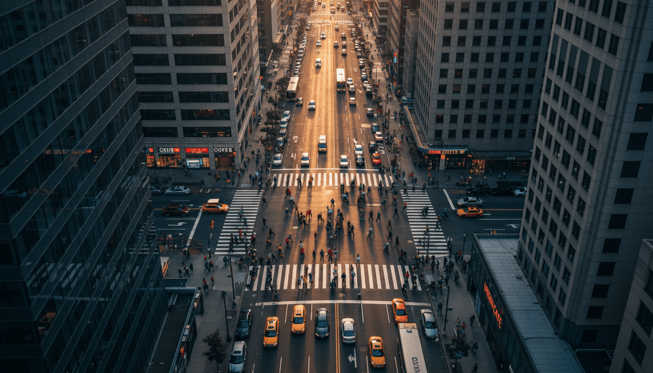 Fotografía de calle con composición minimalista y sombras fuertes